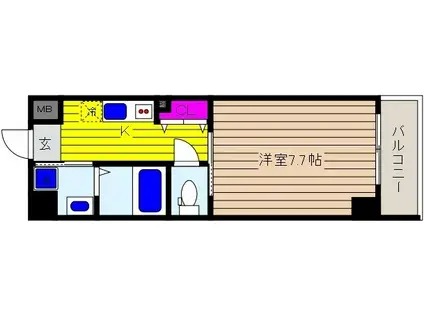 住吉ヴィラ(1K/2階)の間取り写真