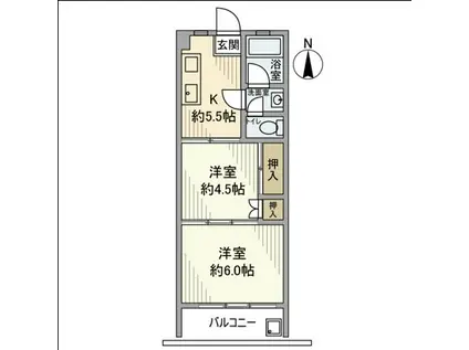 アヴァンツァーレ新宿ピアチェーレ(2K/3階)の間取り写真