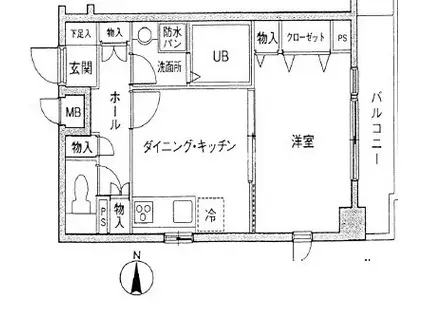 メゾン・ド・ヴィレ浅草橋(1DK/6階)の間取り写真