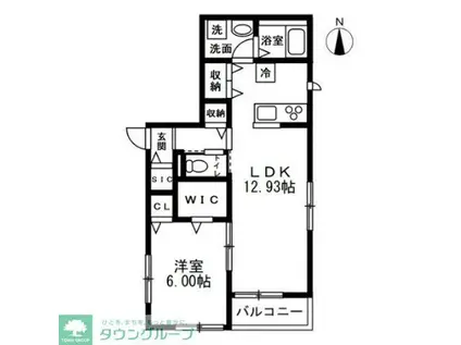 川越市木野目計画(1LDK/3階)の間取り写真
