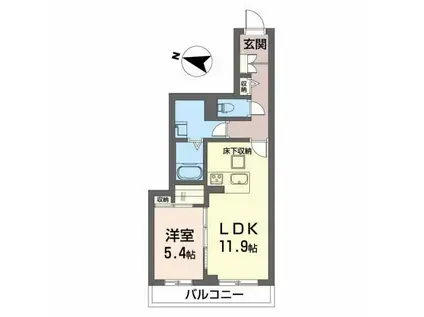 ノルウェジアンウッド室町(1LDK/1階)の間取り写真