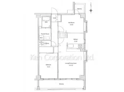 SOCIETY KAKINOKIZAKA ANNEX(2LDK/1階)の間取り写真