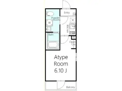 SOLANA鴻巣加美(1K/2階)の間取り写真