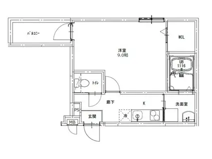 フジパレス高井田III番館(1K/1階)の間取り写真