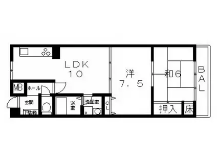 ループ I番館(2LDK/2階)の間取り写真