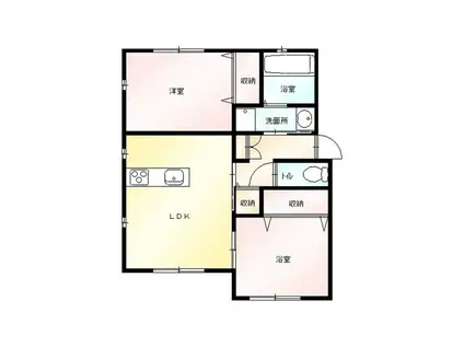 サラコルネホ ローホ(2LDK/1階)の間取り写真