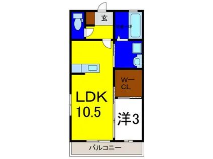 SEGURA安宅(1LDK/2階)の間取り写真