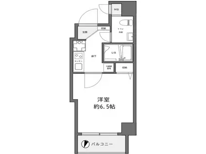ポワールレザン(1K/1階)の間取り写真