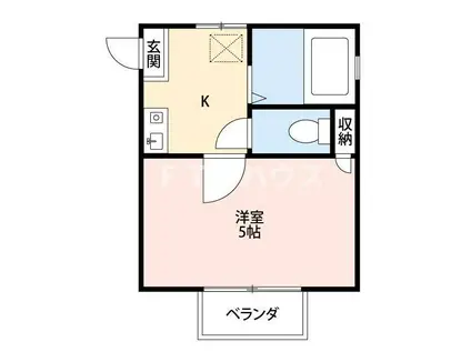 ファミール仲村C(1K/1階)の間取り写真
