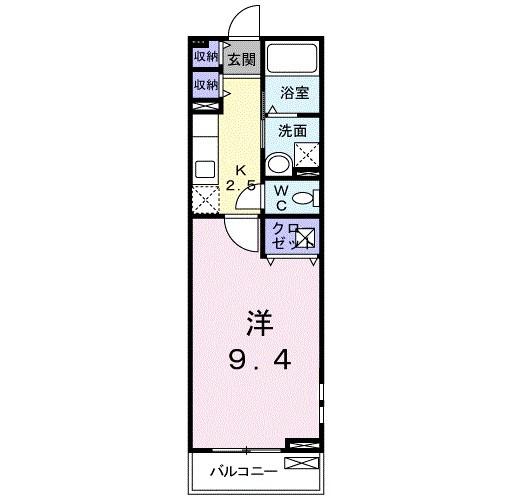 プルミエ(1K/2階)の間取り写真