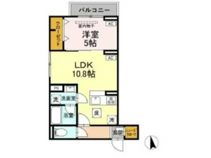 前野町1丁目PJ(1LDK/2階)の間取り写真