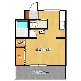 コーポニシカワ(ワンルーム/3階)の間取り写真