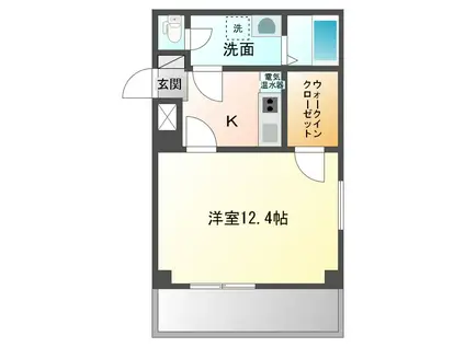 アビリティ上町弐番館(1K/3階)の間取り写真