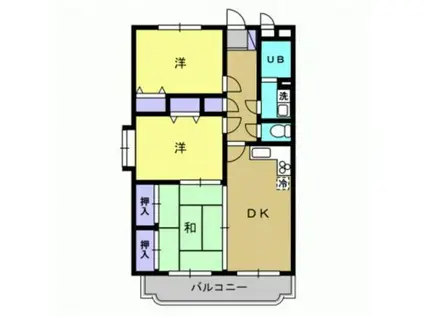 M・カルムマンション(3DK/1階)の間取り写真