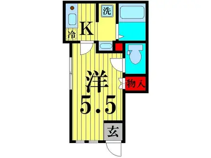 グランリヴェール(1K/1階)の間取り写真