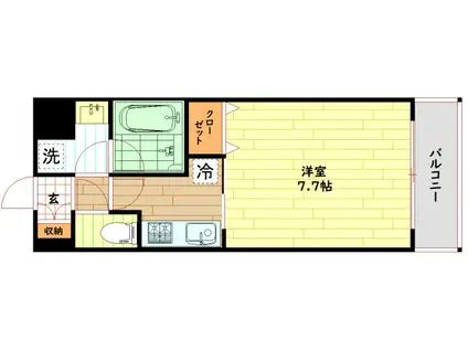 プレジオ都島(1K/5階)の間取り写真