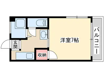 松原ハイツ(1K/4階)の間取り写真