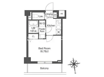 ディームス浦安学生・社会人にオススメ初期費用分割(1K/3階)の間取り写真