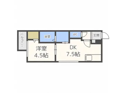 メイフェア(1LDK/4階)の間取り写真