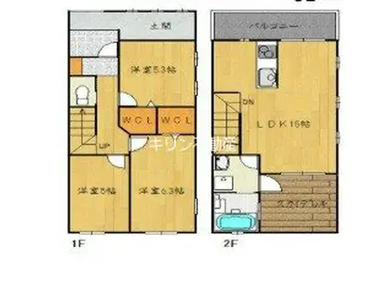 MEZONEGE(2SLDK/1階)の間取り写真