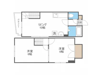パルコート澄川(2LDK/2階)の間取り写真