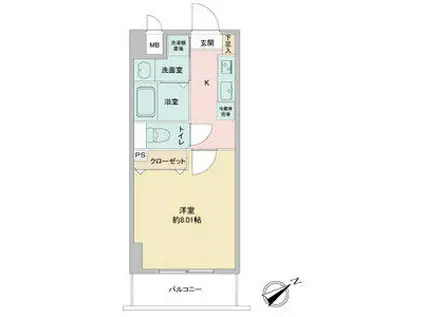 アプリーレ千代田(1K/10階)の間取り写真