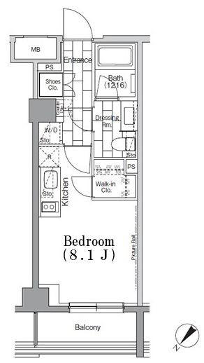 ONE ROOF FLAT TSUKISHIMA(ワンルーム/3階)の間取り写真
