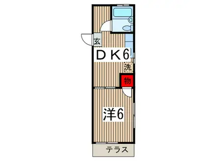 メゾンチノB(1DK/1階)の間取り写真