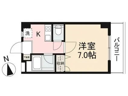 ウッドネスト紫雲(1K/3階)の間取り写真