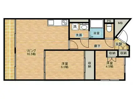 シティプレイス(2LDK/5階)の間取り写真