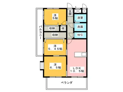 チェレステSUZUKA(3LDK/2階)の間取り写真