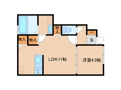 プチメゾン有井(1LDK/1階)の間取り写真