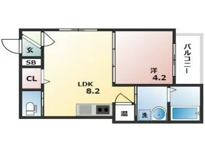 GRANDIR近大前(1LDK/2階)の間取り写真