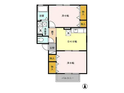 コーポ エスポワール(2DK/1階)の間取り写真