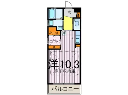 ルネス桜暮I番館(ワンルーム/2階)の間取り写真