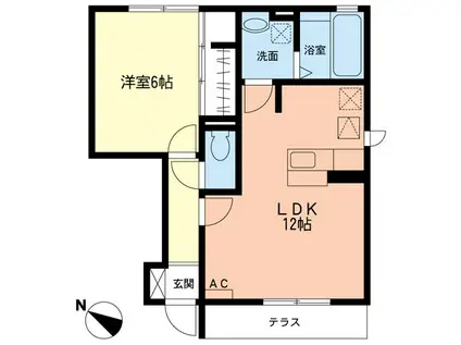 CASA VERDE B(1LDK/1階)の間取り写真
