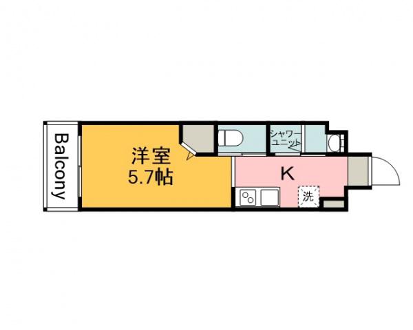 LE DOME府中(1K/4階)の間取り写真