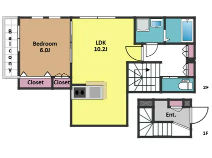 ELCIA(1LDK/1階)の間取り写真
