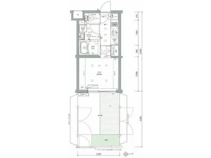 MAXIV HYS 高砂AZ(1K/1階)の間取り写真