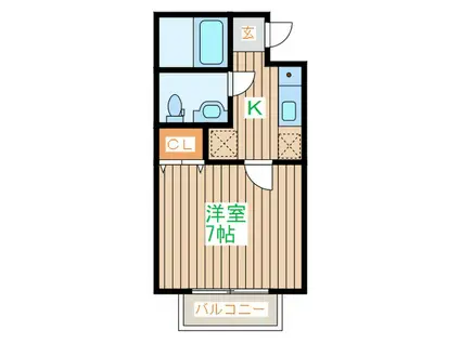 アスコット連坊駅前II(1K/2階)の間取り写真