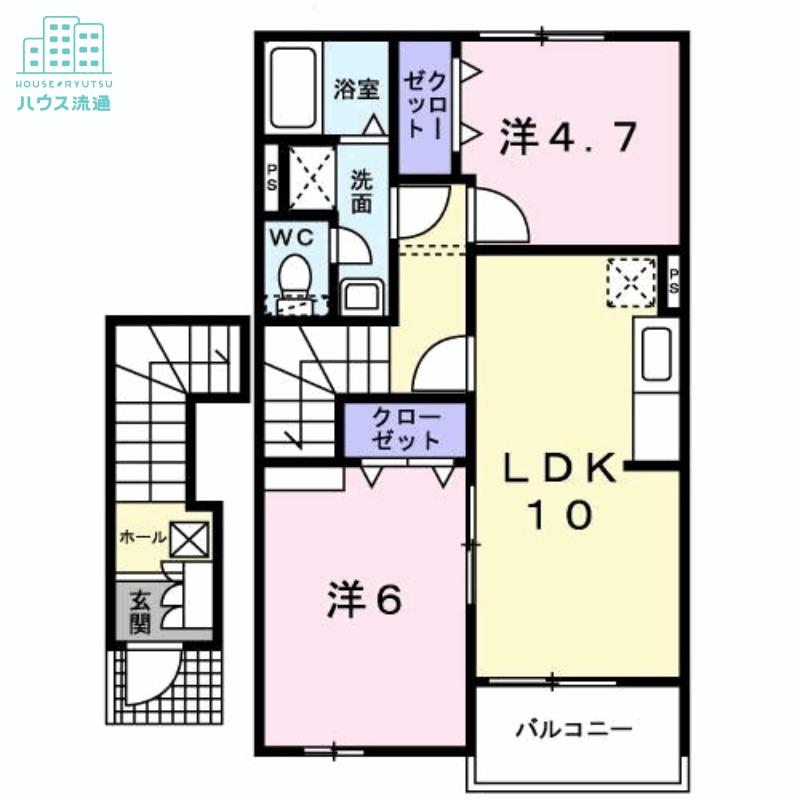 エクセル彩が丘II(2LDK/2階)の間取り写真