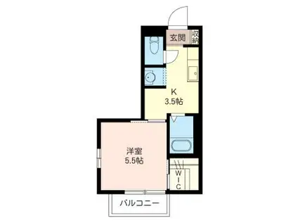 ハイネス(1K/2階)の間取り写真