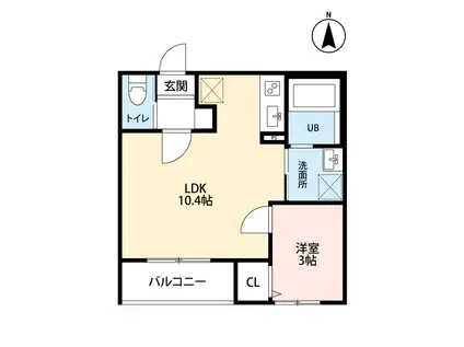 ブランノワール南仙台(1LDK/3階)の間取り写真