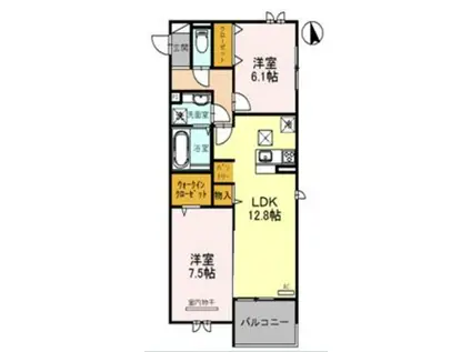 イルヴァン(2LDK/1階)の間取り写真