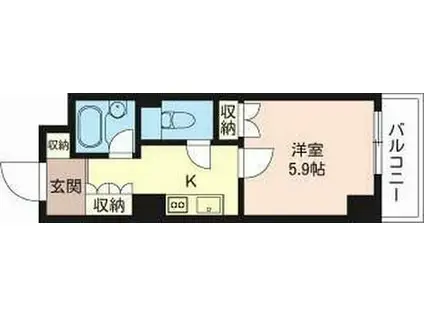 LASANTE川崎(1K/8階)の間取り写真