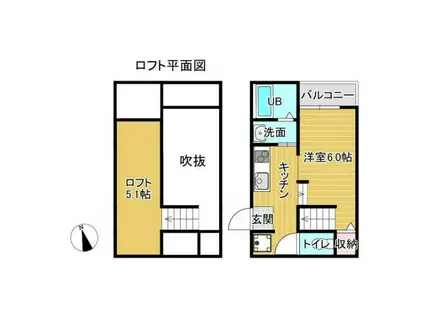 プリマ八景水谷(1SK/1階)の間取り写真