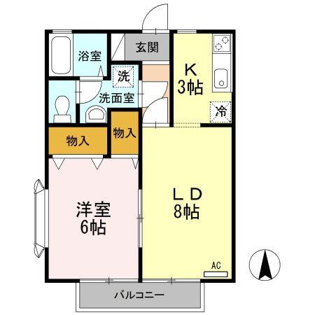 メゾン蛇原(1LDK/1階)の間取り写真