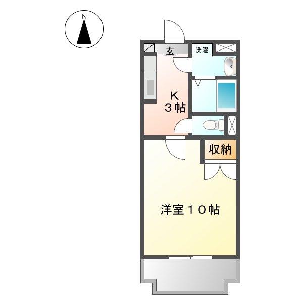 FORCE I(1K/2階)の間取り写真
