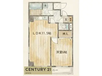 メゾン・ラフォーレ(1LDK/2階)の間取り写真