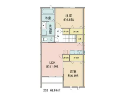 MTサンライズI(2LDK/2階)の間取り写真